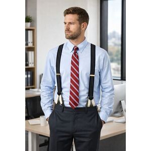 Luxury Trafalgar Braces Black Fine Striped Classic Style